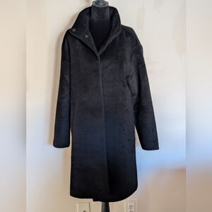 Quince 100% Baby Alpaca Stand Collar Coat Black Size Small Quiet Luxury